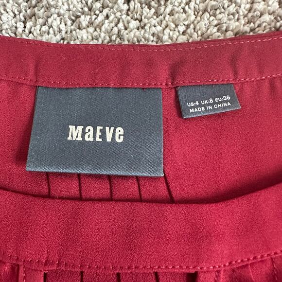 Maeve Anthropologie wine red top size 4 - Picture 6 of 12